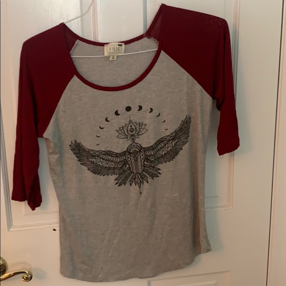 LA HEARTS TOP! 3/4 sleeve. Lightly worn!